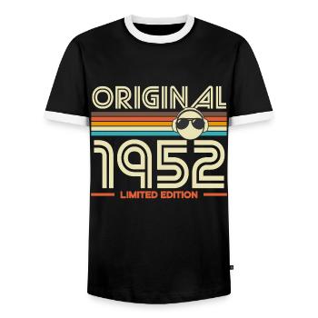 Original 1952 Édition Limité - T-shirt contrasté Homme - noir/blanc - Devant - AI Model Female 172 light (172cm) & AI Model Male 178 light (178cm)
