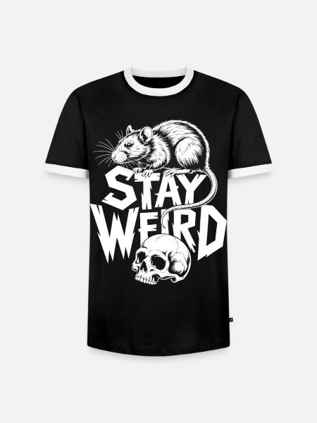 Stay Weird Ratte und Skull - Männer Kontrast-T-Shirt - Schwarz/Weiß