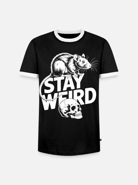 Stay Weird Ratte und Skull - Männer Kontrast-T-Shirt - Schwarz/Weiß