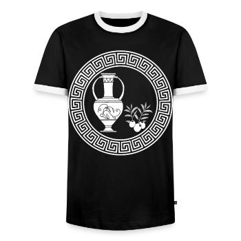 Symbol des Überflusses (Weiß) - Männer Kontrast-T-Shirt - Schwarz/Weiß - Vorne - AI Model Female 172 light (172cm) & AI Model Male 178 light (178cm)