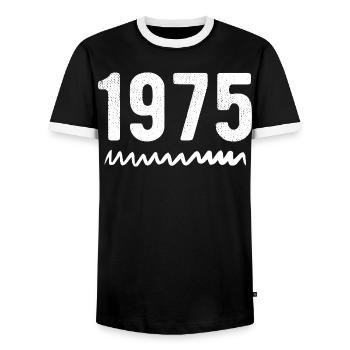 1975 Jubiläum 1975 Retro 1975 - Männer Kontrast-T-Shirt - Schwarz/Weiß - Vorne - AI Model Female 172 light (172cm) & AI Model Male 178 light (178cm)