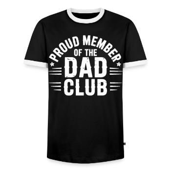 Chemise du Dad Club – Idée de cadeau pour la fête des pères - T-shirt contrasté Homme - noir/blanc - Devant - AI Model Female 172 light (172cm) & AI Model Male 178 light (178cm)