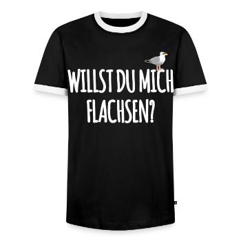 Hamburger Spruch - Männer Kontrast-T-Shirt - Schwarz/Weiß - Vorne - AI Model Female 172 light (172cm) & AI Model Male 178 light (178cm)