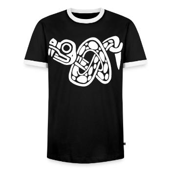 Noeud de serpent blanc - T-shirt contrasté Homme - noir/blanc - Devant - AI Model Female 172 light (172cm) & AI Model Male 178 light (178cm)