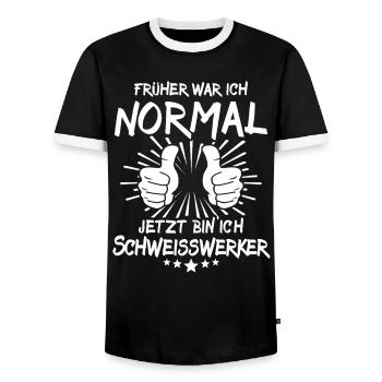 Welders - Men's Ringer Shirt - black/white - Front - AI Model Female 172 light (172cm) & AI Model Male 178 light (178cm)