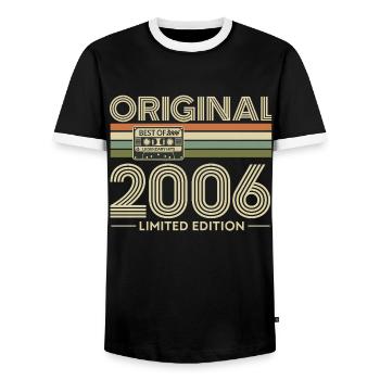 Original 2006 Édition Limitée - T-shirt contrasté Homme - noir/blanc - Devant - AI Model Female 172 light (172cm) & AI Model Male 178 light (178cm)