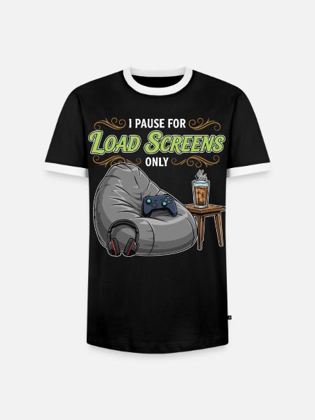 Gaming-Humor-Zitat-Pause-Ladebildschirme - Männer Kontrast-T-Shirt - Schwarz/Weiß
