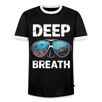 Taucherbrille Unterwasserwelt - Männer Kontrast-T-Shirt - Schwarz/Weiß - Vorne - AI Model Female 172 light (172cm) & AI Model Male 178 light (178cm)