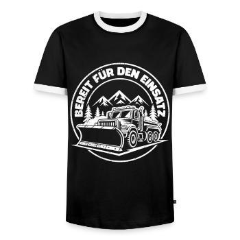 Winter service READY FOR USE Fun - Men's Ringer Shirt - black/white - Front - AI Model Female 172 light (172cm) & AI Model Male 178 light (178cm)