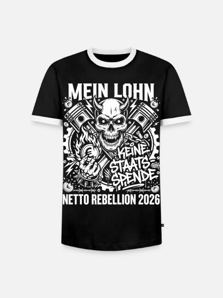 Mein Lohn Keine Staats-Spende - Männer Kontrast-T-Shirt - Schwarz/Weiß