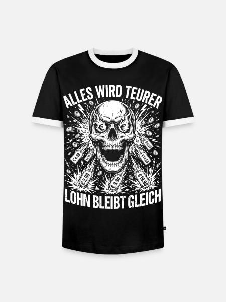 Alles Wird Teurer Lohn Bleibt Gleich - Männer Kontrast-T-Shirt - Schwarz/Weiß