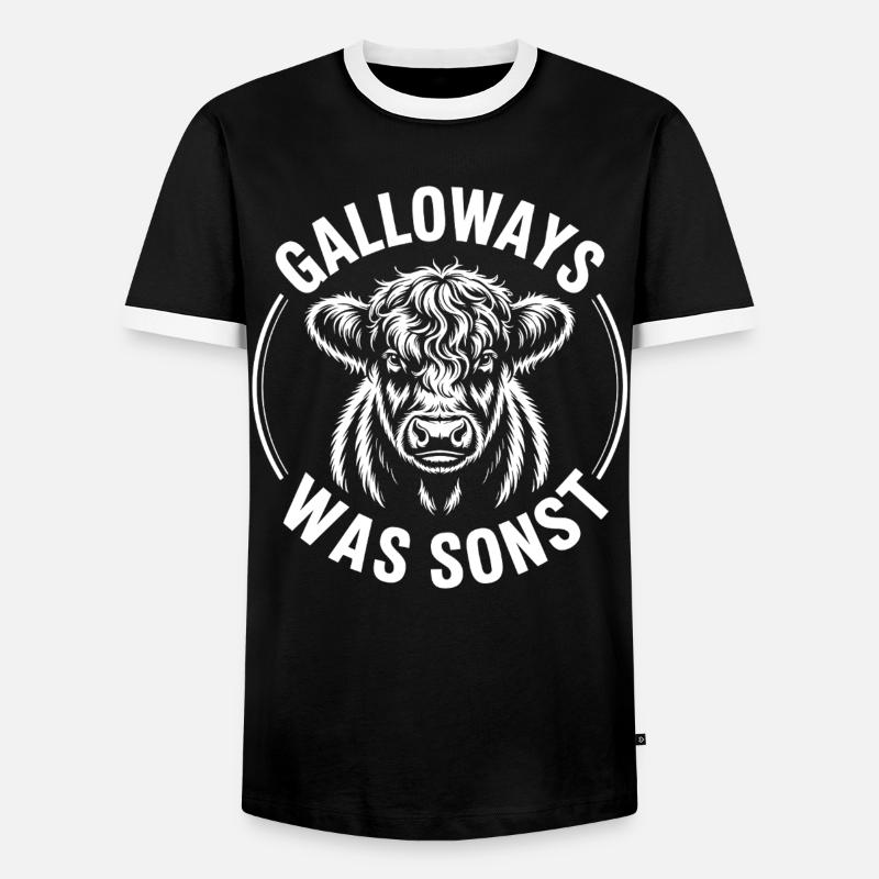 Galloway Beef Head - Men's Ringer Shirt - black/white