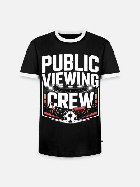 Public Viewing Crew Fußball Fan - Männer Kontrast-T-Shirt - Schwarz/Weiß