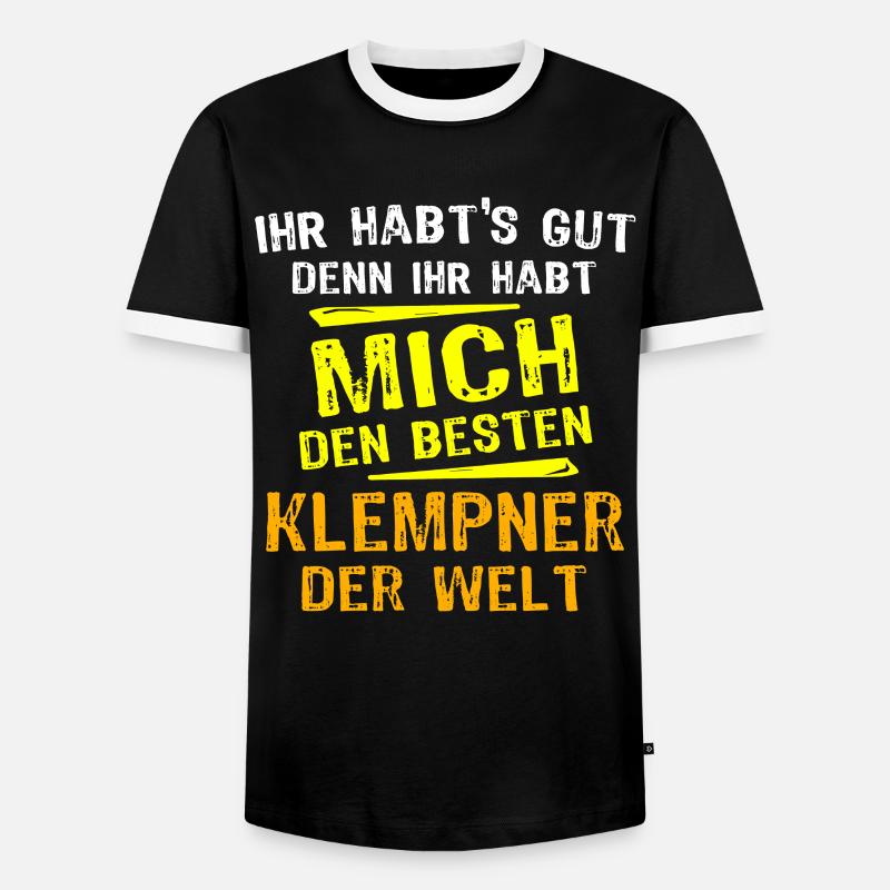 Klempner Geschenk - Männer Kontrast-T-Shirt - Schwarz/Weiß