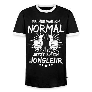 jongleur - T-shirt contrasté Homme - noir/blanc - Devant - AI Model Female 172 light (172cm) & AI Model Male 178 light (178cm)