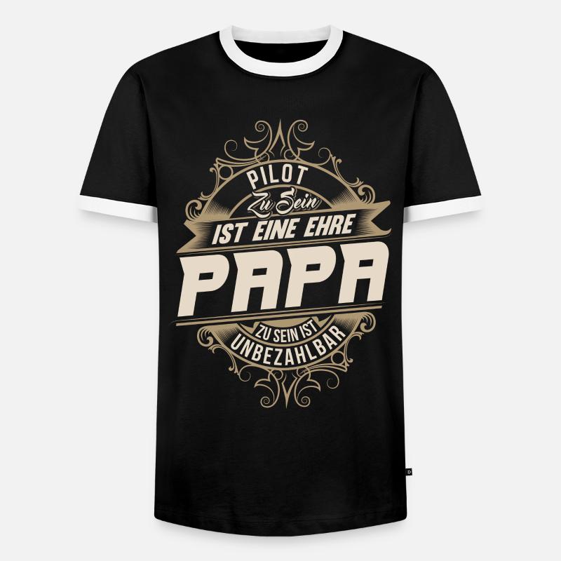 Pilot Papa - Männer Kontrast-T-Shirt - Schwarz/Weiß
