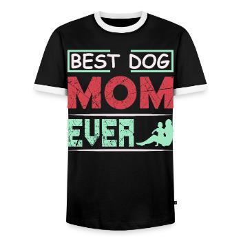 Meilleur t-shirt drôle de maman de chien de tous les temps - T-shirt contrasté Homme - noir/blanc - Devant - AI Model Female 172 light (172cm) & AI Model Male 178 light (178cm)