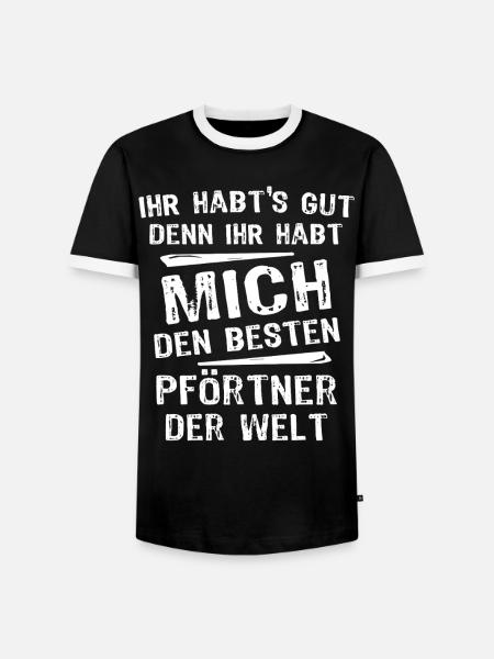 Pförtner - Männer Kontrast-T-Shirt - Schwarz/Weiß
