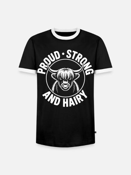 Highland Zottelpower - Männer Kontrast-T-Shirt - Schwarz/Weiß