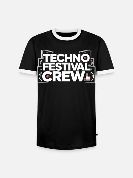 Techno Festival Crew – Techo Party Outfit - Men's Ringer Shirt - black/white