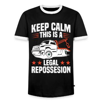 Agent de récupération d’actifs Agent de récupération d’actifs Saisie de voiture - T-shirt contrasté Homme - noir/blanc - Devant - AI Model Female 172 light (172cm) & AI Model Male 178 light (178cm)