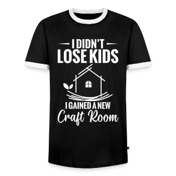 Empty Nester Syndrom High School Grad Empty Nest - Men's Ringer Shirt - black/white - Front - AI Model Female 172 light (172cm) & AI Model Male 178 light (178cm)