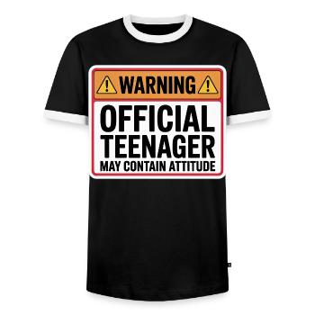 Teenager - Men's Ringer Shirt - black/white - Front - AI Model Female 172 light (172cm) & AI Model Male 178 light (178cm)