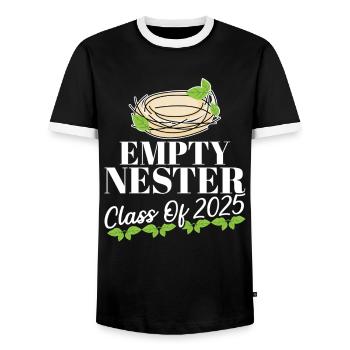  Empty Nest Syndrome Son High School Grad Empty - Men's Ringer Shirt - black/white - Front - AI Model Female 172 light (172cm) & AI Model Male 178 light (178cm)