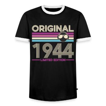 Original 1944 Limited Edition Retro - T-shirt contrasté Homme - noir/blanc - Devant - AI Model Female 172 light (172cm) & AI Model Male 178 light (178cm)