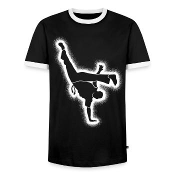 Capoeira Martial Arts Men Boys Capoerista - Men's Ringer Shirt - black/white - Front - AI Model Female 172 light (172cm) & AI Model Male 178 light (178cm)