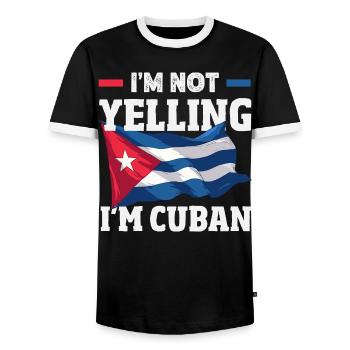 Cuba Pride & Home - Design du drapeau de Cuba - T-shirt contrasté Homme - noir/blanc - Devant - AI Model Female 172 light (172cm) & AI Model Male 178 light (178cm)
