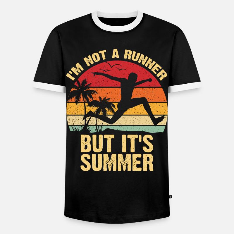 Not a Runner It's Summer - Men's Ringer Shirt - black/white