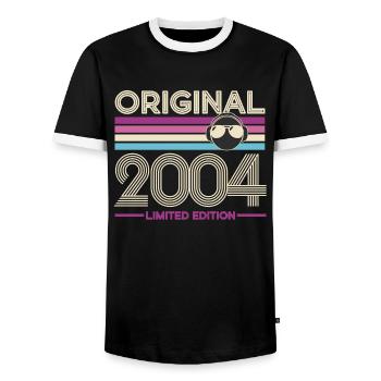 Original 2004 Limited Edition Retro - Männer Kontrast-T-Shirt - Schwarz/Weiß - Vorne - AI Model Female 172 light (172cm) & AI Model Male 178 light (178cm)