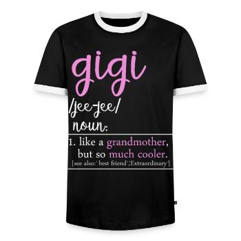 Gigi Definition Funny Grandma Shirt - Men's Ringer Shirt - black/white - Front - AI Model Female 172 light (172cm) & AI Model Male 178 light (178cm)