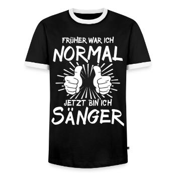 Sänger - Männer Kontrast-T-Shirt - Schwarz/Weiß - Vorne - AI Model Female 172 light (172cm) & AI Model Male 178 light (178cm)