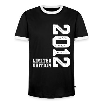 14. Geburtstag 2012 Limited Edition Junge Mädchen - Männer Kontrast-T-Shirt - Schwarz/Weiß - Vorne - AI Model Female 172 light (172cm) & AI Model Male 178 light (178cm)