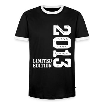13. Geburtstag 2013 Limited Edition Junge Mädchen - Männer Kontrast-T-Shirt - Schwarz/Weiß - Vorne - AI Model Female 172 light (172cm) & AI Model Male 178 light (178cm)