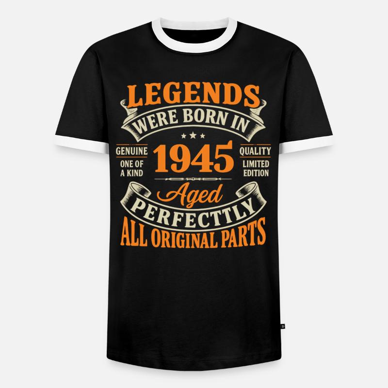 Legenden wurden 1945 perfekt gealtert - Männer Kontrast-T-Shirt - Schwarz/Weiß