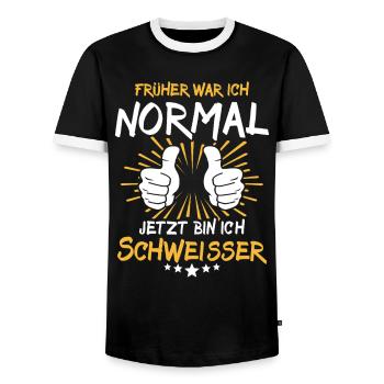 Schweisser Spruch - Männer Kontrast-T-Shirt - Schwarz/Weiß - Vorne - AI Model Female 172 light (172cm) & AI Model Male 178 light (178cm)