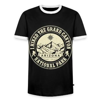 Ich bin im Grand Canyon Nationalpark gewandert - Männer Kontrast-T-Shirt - Schwarz/Weiß - Vorne - AI Model Female 172 light (172cm) & AI Model Male 178 light (178cm)