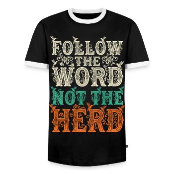 Suivez Le Mot Pas Le Troupeau Colibri - T-shirt contrasté Homme - noir/blanc - Devant - AI Model Female 172 light (172cm) & AI Model Male 178 light (178cm)