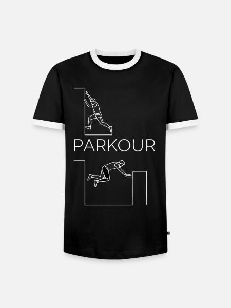 Parkour Freerunning Silhouette - Männer Kontrast-T-Shirt - Schwarz/Weiß
