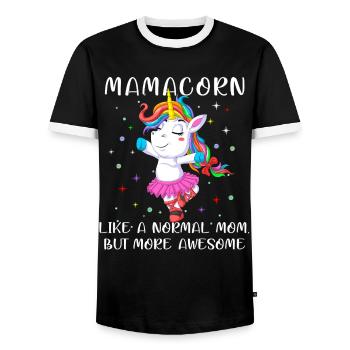 Chemise Mamacorn Dancing Unicorn Mom - T-shirt contrasté Homme - noir/blanc - Devant - AI Model Female 172 light (172cm) & AI Model Male 178 light (178cm)