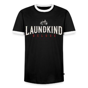 Laundkind - T-shirt contrasté Homme - noir/blanc - Devant - AI Model Female 172 light (172cm) & AI Model Male 178 light (178cm)