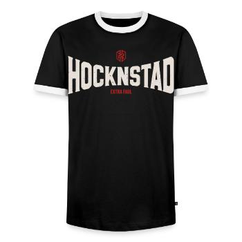 Hocknstad - Men's Ringer Shirt - black/white - Front - AI Model Female 172 light (172cm) & AI Model Male 178 light (178cm)
