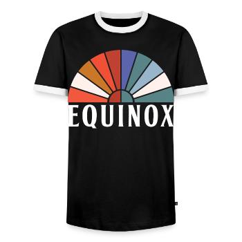 Equinox Happy Easter Ostara Eostre - Men's Ringer Shirt - black/white - Front - AI Model Female 172 light (172cm) & AI Model Male 178 light (178cm)