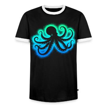 Poulpe Poulpe Garçons Hommes Poulpe - T-shirt contrasté Homme - noir/blanc - Devant - AI Model Female 172 light (172cm) & AI Model Male 178 light (178cm)