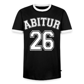 Abitur 26 | Abi Shirt | Name eintragen - Männer Kontrast-T-Shirt - Schwarz/Weiß - Vorne - AI Model Female 172 light (172cm) & AI Model Male 178 light (178cm)