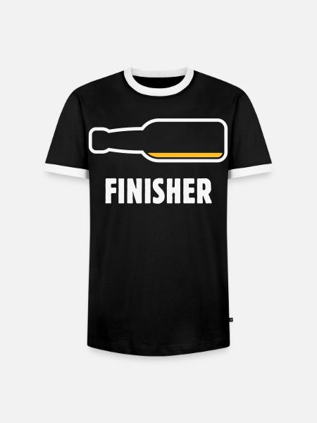 Finisher (Bier / Bierchen / Biertrinker / NEG 2C) - Männer Kontrast-T-Shirt - Schwarz/Weiß