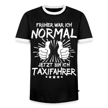 Taxifahrer - Männer Kontrast-T-Shirt - Schwarz/Weiß - Vorne - AI Model Female 172 light (172cm) & AI Model Male 178 light (178cm)